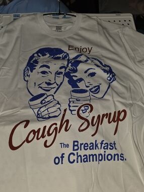 Cough Syrup Graphic Short Sleeve Tee - White